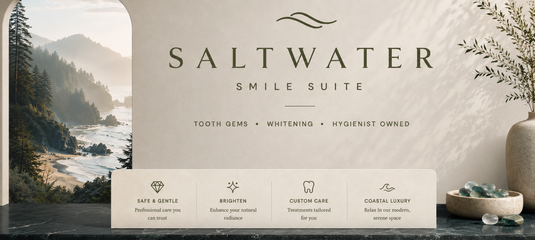 Saltwater Smile Suite — Tooth Gems, Whitening, Hygienist Owned